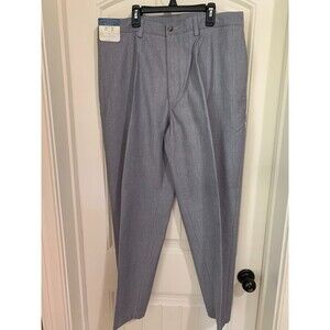 ROUNDTREE & YORKE BEDFORD MENS RELAXED FIT SINGLE PLEATE 36X30 PANTS BLUE NWT
